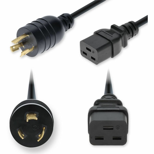Add-On 10FT NEMA L5-20P MALE TO C19 FEMALE INDUSTRIAL GRADE 12 AWG 125V AT 20A PVC SJT ADD-L520T2C19I12G10FBK - main
