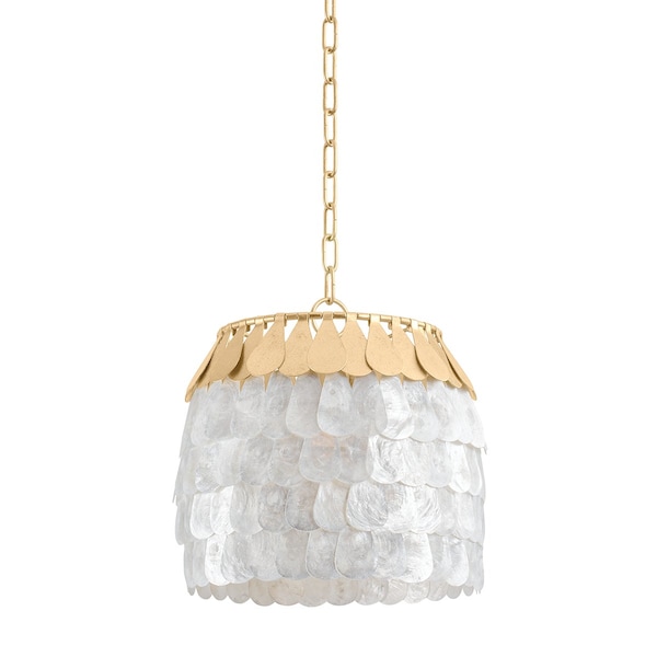Corbett Lighting Coralie 1 Light Pendant 14.25 In. Vintage Gold Leaf 434-14-VGL - main