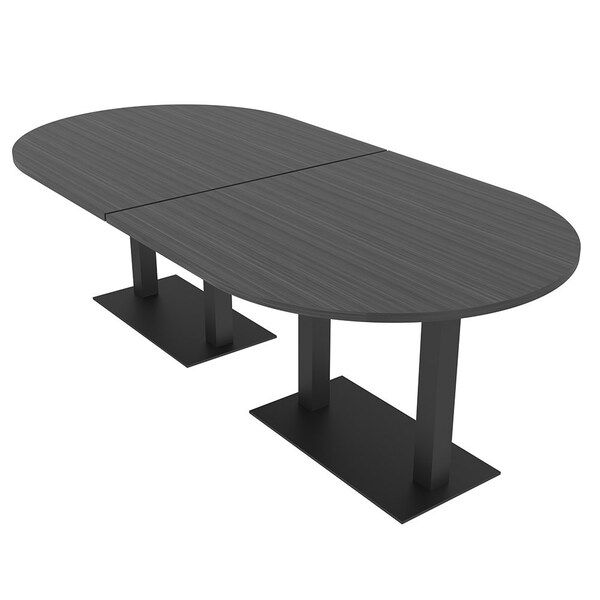 Skutchi Designs Racetrack Conference Table With Power Unit, 48 in W, 96 in L, Grey HAR-RAC-48X96-DOU.BK-WA7949-NA - main