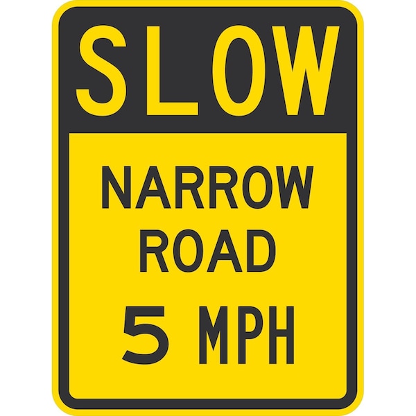Lyle Slow Narrow Road 5 Mph, 18x24, Non-Reflective, Yellow G-11245-NA_18x24 - main