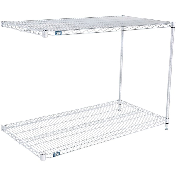 Global Industrial Nexel 2 Shelf, Stainless Steel Wire Shelving Unit, Add On, 60"W x 24"D x 34"H B3149870 - main