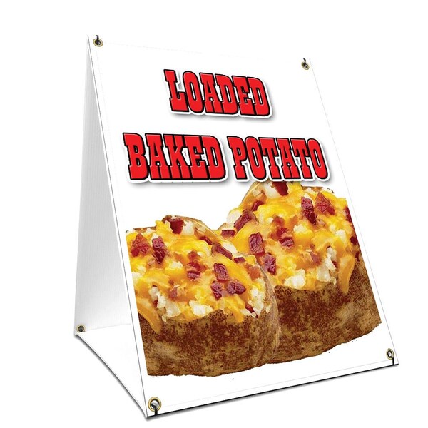 Signmission Loaded Baked Potato, 36 Inch x 24 Inch A-frame Yard Sign, Plastic Sign SBC-2436-Loaded Baked Potato - main