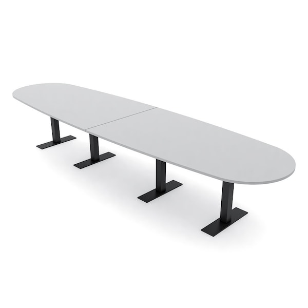 Skutchi Designs 14ft Conference Table With Power Unit | 14 Person Modular Boval Meeting Table | Harmony Series HAR-BOVL-48X168-T.BK-U779-NA - main