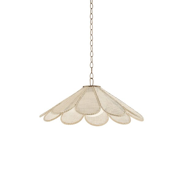 Troy Lighting Petal 1 Light Pendant in Patina Brass Finish F3336-PBR - main
