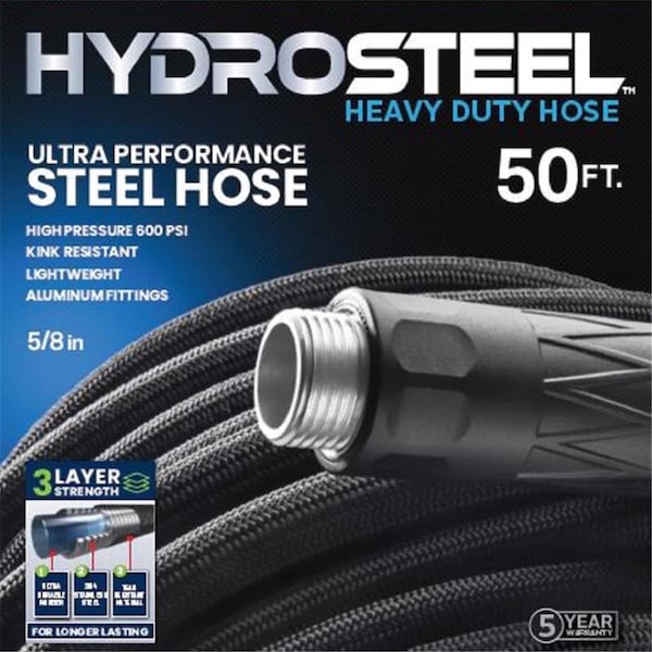 Gaibu 5/8 in ID x 50 ft L Heavy Duty Garden Hose, Black GA3306075 - main