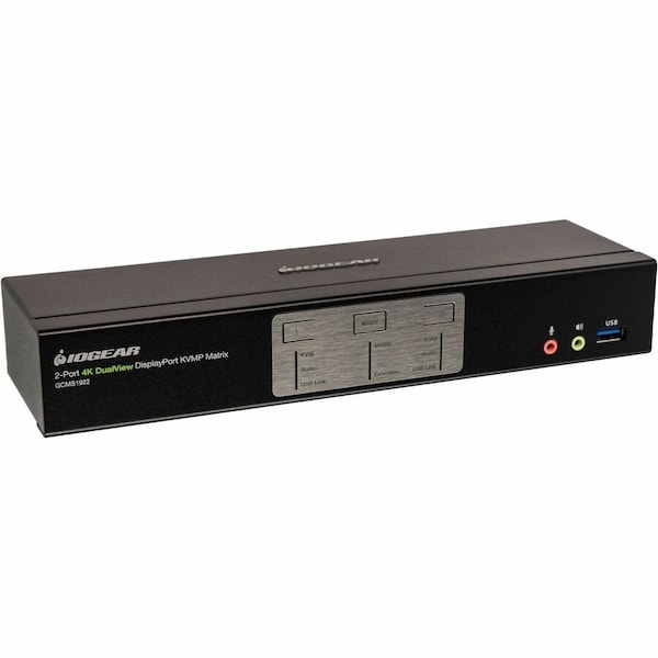 Iogear 2-Port 4K Dual View DisplayPort Matrix KVM with USB/Audio/Mouse Crossover Switch TAA Compliant GCMS1922 - main
