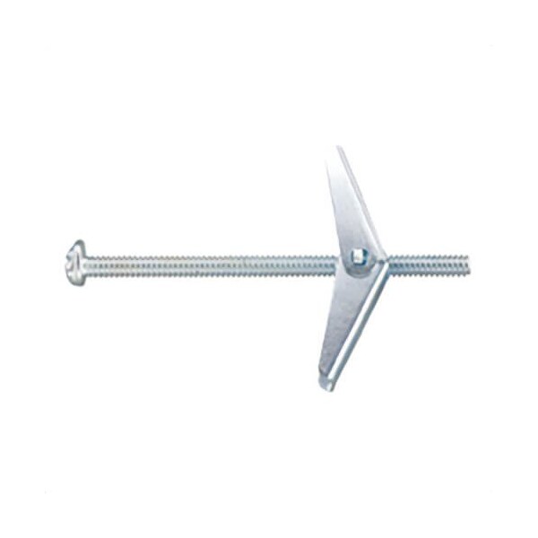 Rawlplug Hollow Wall Anchor Toggle Bolt, 3/8-16 Screw, 4 in OAL, Carbon Steel, Round Head, 7/8 in dia Drill 04441-PWR - main