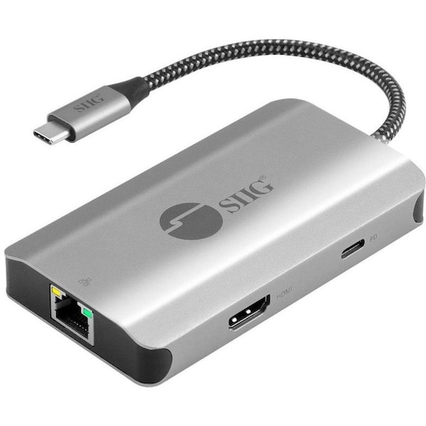 Siig USB-C TO HDMI WITH LAN HUB & PD CHARGING ADAPTER JU-H30L11-S1 - main