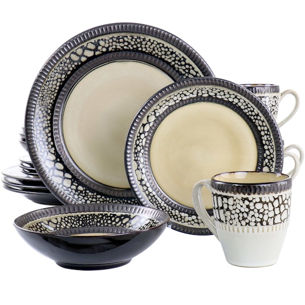 Elama Desert Sand 16 Piece Stoneware Dinnerware Set ELM-DESERTSAND16 - main