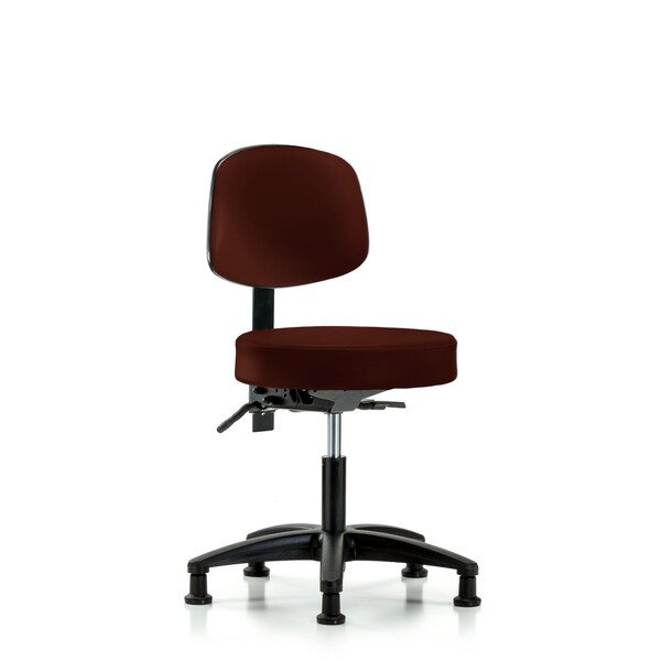 Blue Ridge Ergonomics Desk Stool, Vinyl, Bk, Tilt, Glides, Burg BR-VDHST-RG-T1-RG-8569 - main