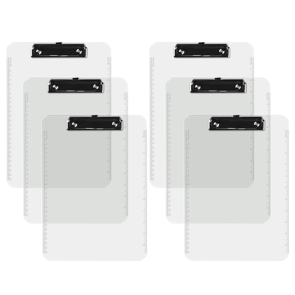 Davis Group Plastic Clipboard, Flat Clip, Clear, 6PK 4833-95-06 - main