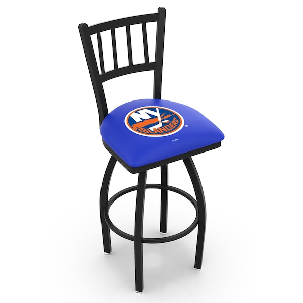 Holland Bar Stool Co 30" Blk Wrinkle New York Islanders Swivel Bar Stool, Jailhouse Back L01830NYIsln - main