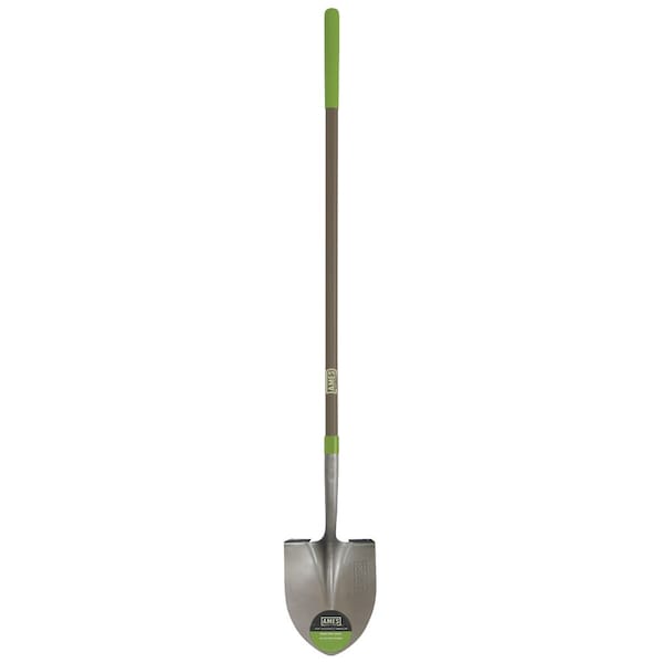 Ames Round Point Shovel, Tempered Steel, Hardwood Handle, Cushion Grip 25332100 - main