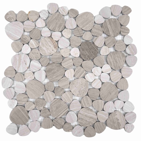 Apollo Tile Wooden Gray 12x12 Marble Polished Floor and Wall Mosaic Tile 5.08 sqft/case, 5PK APLSV88PB14A - main