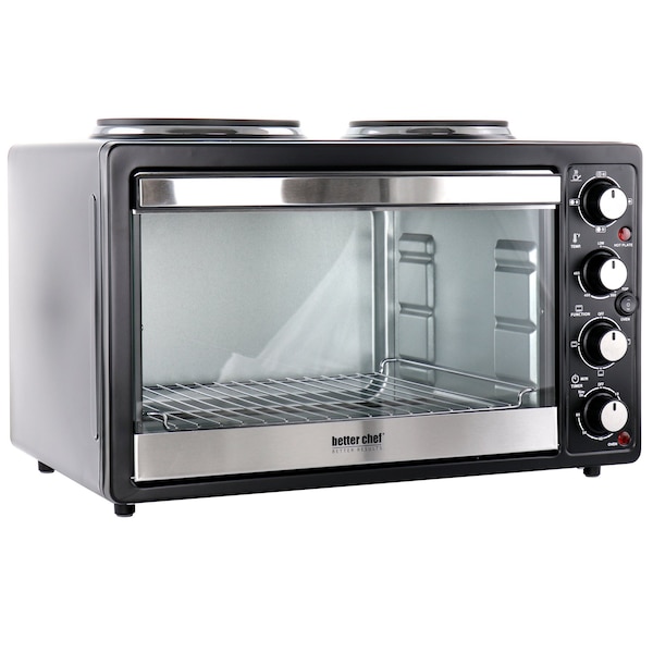 Better Chef Chef Central XL Toaster Oven and Broiler with Dual Solid Element Burners in Black IM-252DB - main