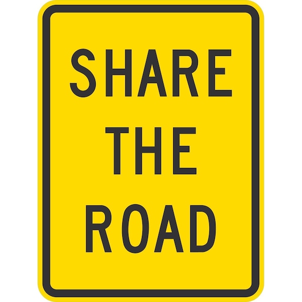 Lyle W16-1, Share The Road, 18x24, High Intensity Prismatic, Yellow G-10849-HI_18x24 - main