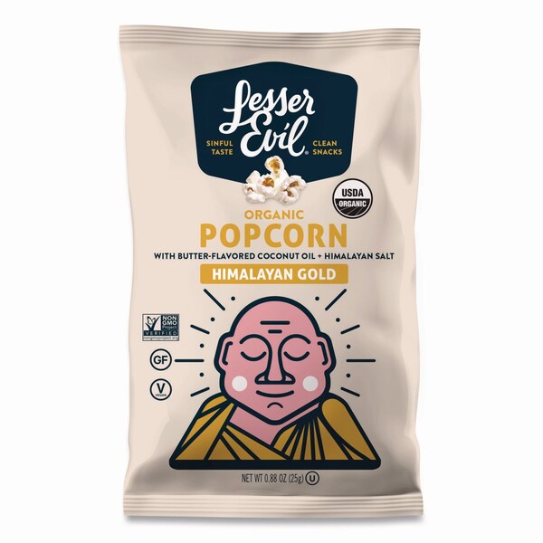 Lesserevil Snack Organic Himalayan Gold Popcorn, 0.88 oz Bag, 18PK LSN00691 - main