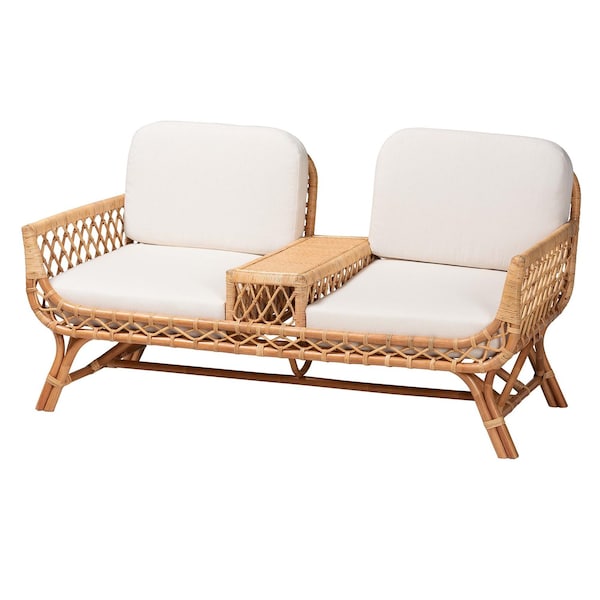 Bali & Pari Pakis Bohemian Light Honey Rattan Tete-a-Tete Sofa 249-13846-ZORO - main