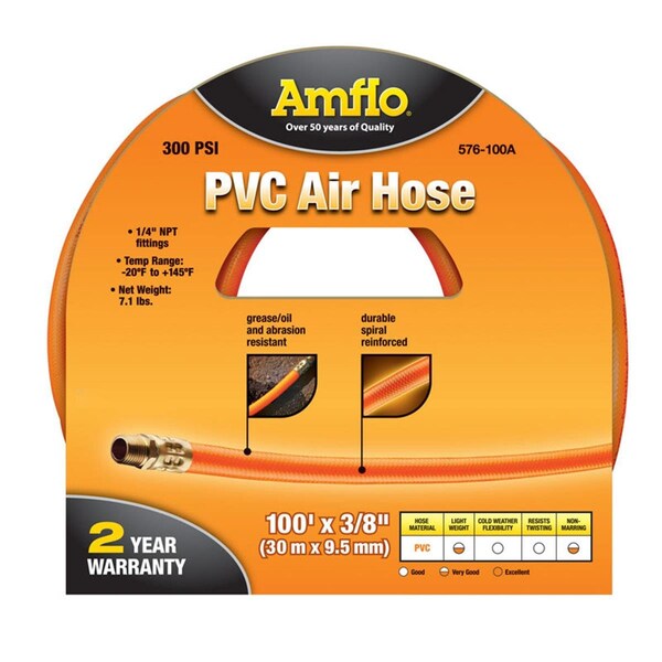 Plews-Edelmann 576-100A 0.375 in. x 100 ft. Air Hose Orange 1203165 - main