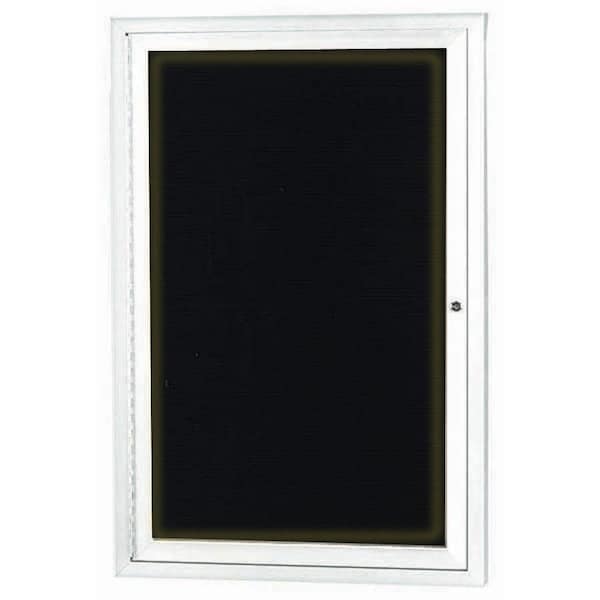 Aarco Illuminated Enclosed Letter Board Directory w/ Powder Coated White Al Frame, 36''Hx24''W 1 Door ADC3624IW - main