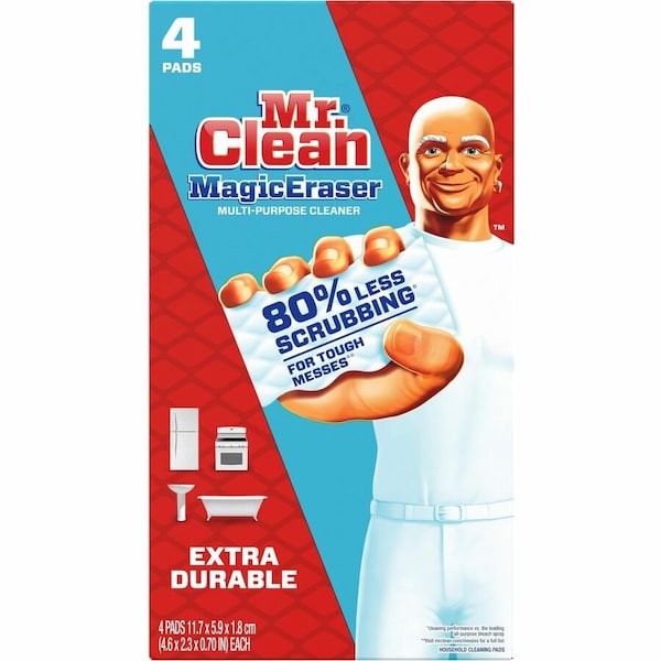 Mr. Clean Scrubber Sponge, Extra Durable, White, 4-3/5"X2-3/10", PK32 82038 - main