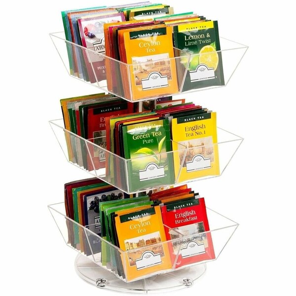 Mind Reader Anchor 12-Compartment Tea Carousel, Black TEASWIV3T - main