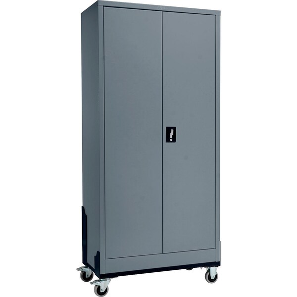 Global Industrial Mobile EZ Assemble Storage Cabinet, 36"W x 18"D x 78-1/2"H, Gray 361872GYDLY - main