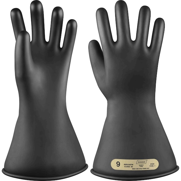 Ironwear 11 in Class 00 Type 1 Flare Cuff Electrical Insulating Gloves (Black, 12) 4765-B-12 - main