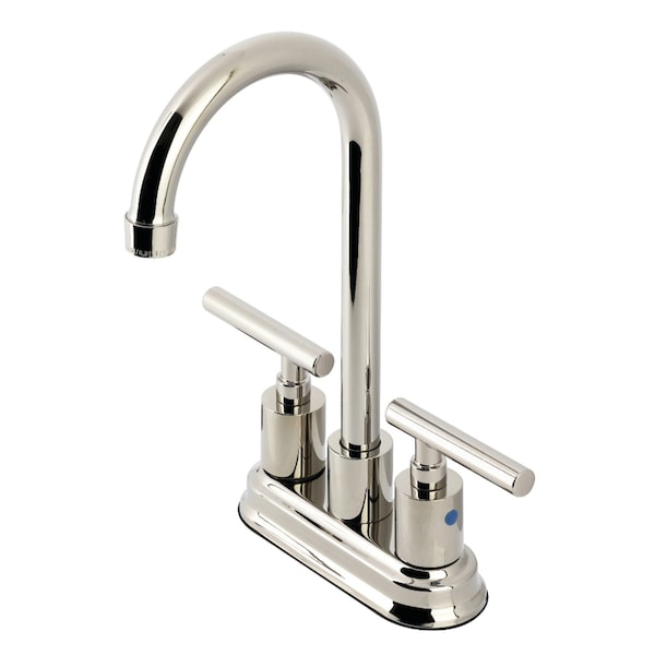 Kingston Brass Double-Handle 4" Centerset Bar Faucet, Polished Nickel KB8496CML - main