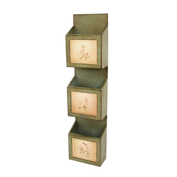 Homeroots 42" X 10" X 5" Green Rustic Vertical - Newspaper & Magazine Rack 274548 - main