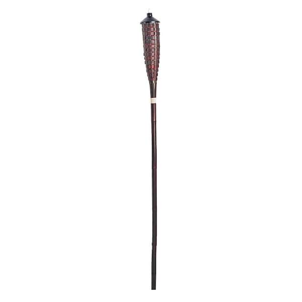 Seasonal Trends Habi Bamboo Torch, 354 in H, Bamboo, Fiberglass, and Metal, Brown, Mahogany Finish Y2569 - main