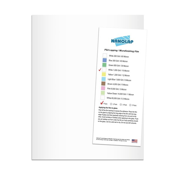 Nanolap PSA Lapping Film, 1 Pc 15 Micron (1,000 Grit), 8-0.5 in x 11 in Microfinishing Fine Sanding Paper 61588N - main