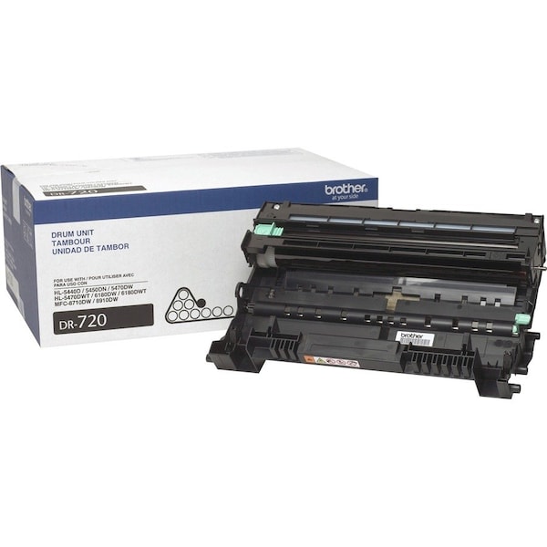 Brother Genuine DR720 Mono Laser Drum Unit - Laser - 1 Each - Monochrome Toner - Black DR720 - main