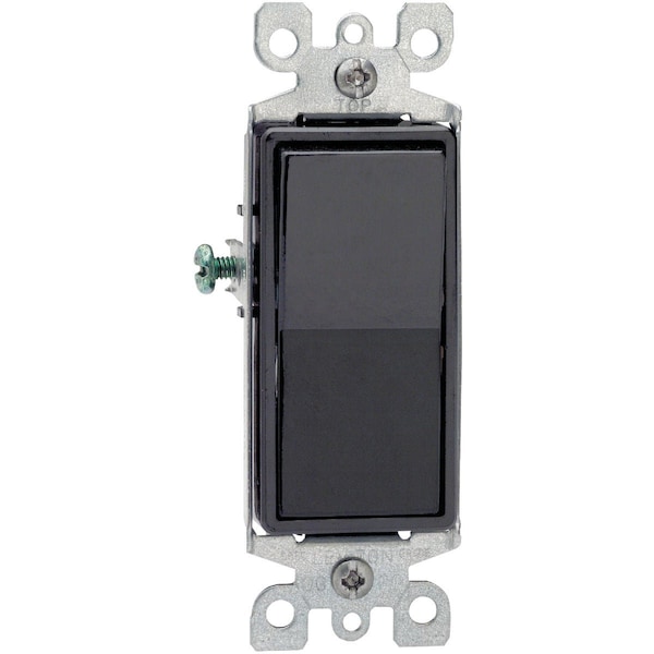 Leviton Decora Residential Grade 15 Amp Rocker Single Pole Switch Black S15-05601-2ES - main