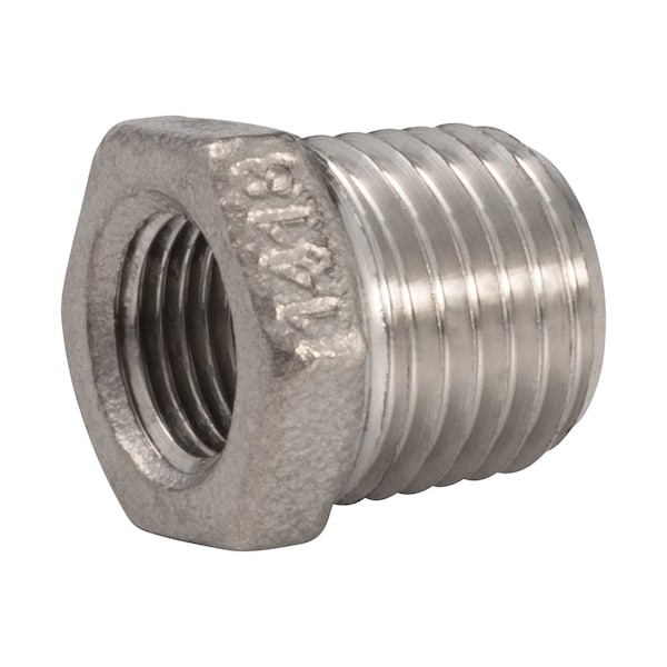 Proline Series Stainless Steel 304 Hex Bushing, 1/4 in MIP x 1/8 in FIP, Class 150, Potable Water, Oil, Gas SF-738 - main