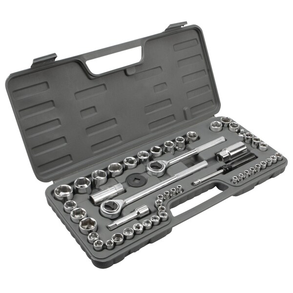 Performance Tool 52-Pc 1/4, 3/8 & 1/2 In Dr. Socket Set Tool Set, W1172 W1172 - main