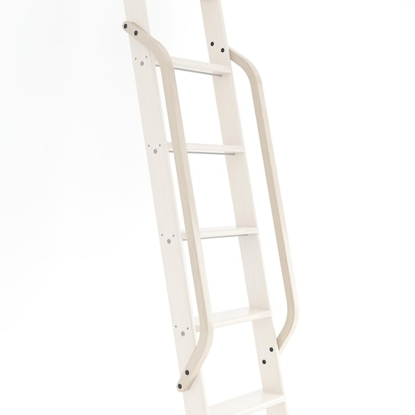 Quiet Glide Maple Wood Library Ladder Handrail Black (No Ladder) QG.6309.MA.08 - main