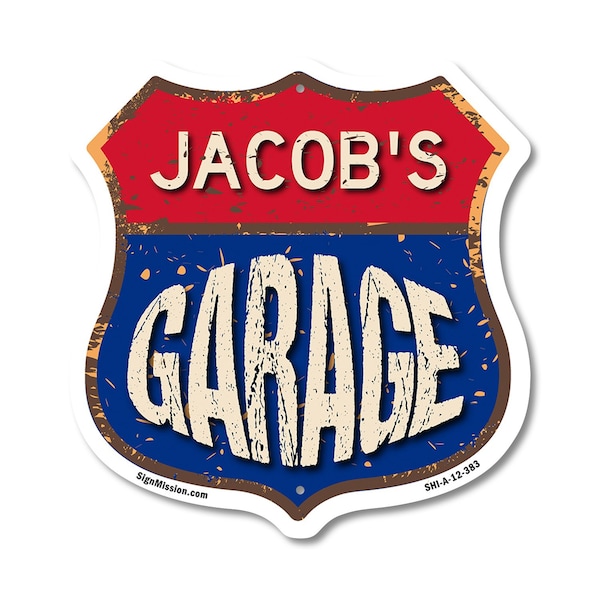 Signmission Jacob's Garage, 12 Inch X 12 Inch, Aluminum Metal Sign SHI-A-12-383-JACOB - main