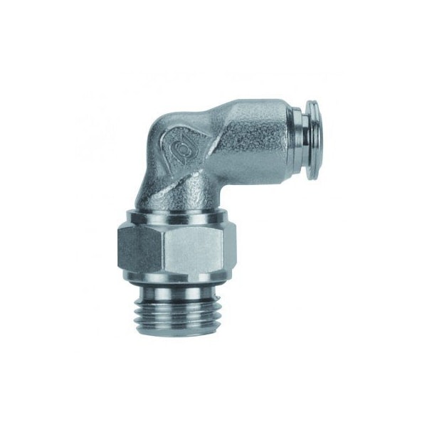 Usa Industrials Push to Connect Tube Fitting, Nickel Plated Brass w/ Metal Release Ring, Male Elbow ZUSA-TF-PTC-NPBR-610 - main