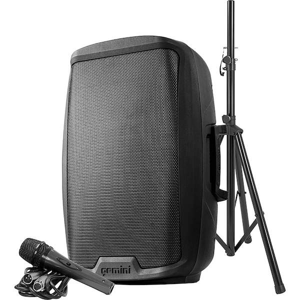 Gemini AS-2115BT-PK 2,000-Watt Active 15-Inch Bluetooth Loudspeaker with Stand and Wired Microphone AS-2115BT-PK - main