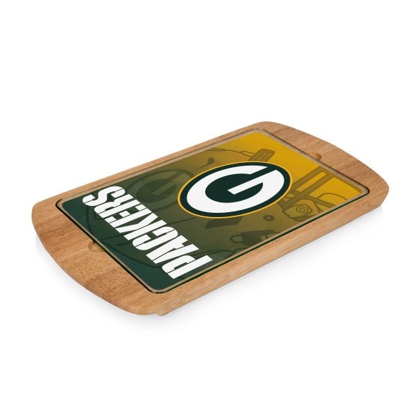 Picnic Time Family Of Brands NFL Green Bay Packers - Billboard Glass Top Serving Tray 911-01-505-124-2 - main