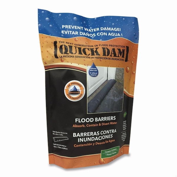 Quick Dam Flood Barriers, 6in x 5 ft x 3.5, 1 Barrier QD65-1 - main