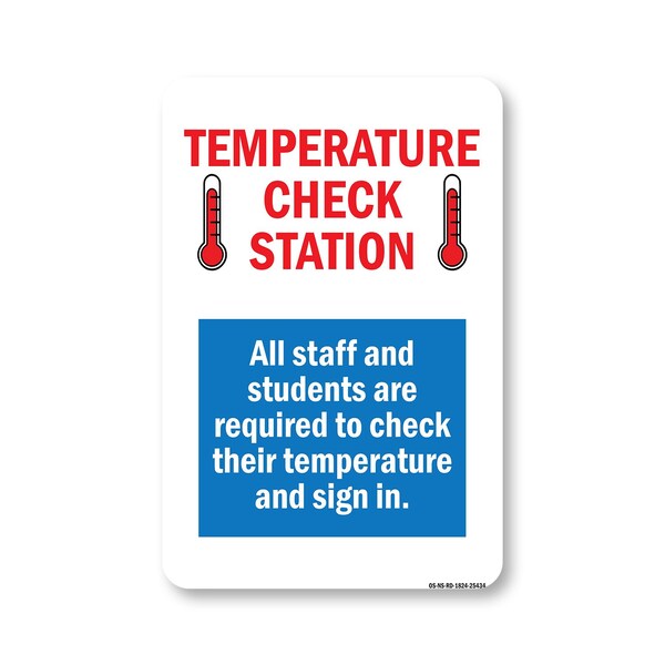 Signmission PSA, Temperature Check Station, 24in X 18in Peel And Stick Wall Graphic, OS-NS-RD-1824-25434 OS-NS-RD-1824-25434 - main