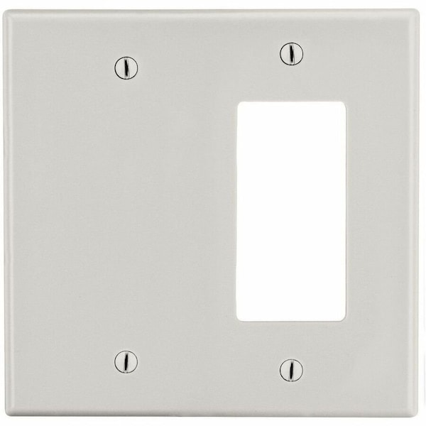 Hubbell Wiring Device-Kellems Wallplate, 2-Gang, 1) Decorator 1) Box Mount Blank, Light Almond P1326LA - main