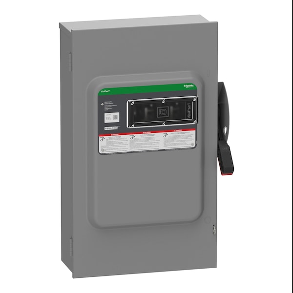 Schneider Electric Safety Switch, Fusible, DPST, Single Phase, NEMA 3R, Indoor/Outdoor, Steel VH224NR - main