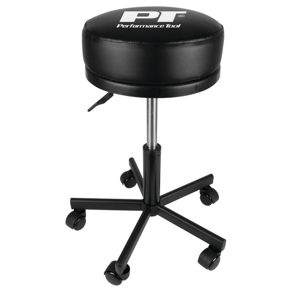 Performance Tool Pneumatic Rolling Shop Stool, Adjustable Height, Swivel Wheels, 300lb W85033 - main