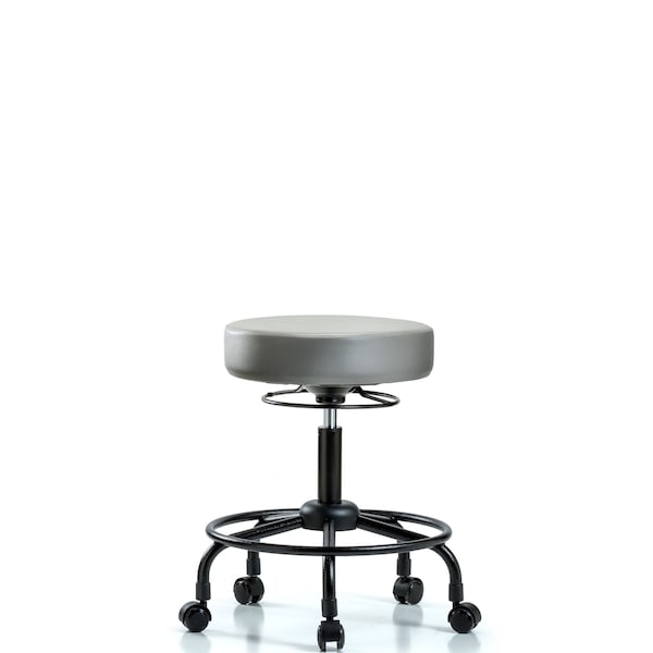 Blue Ridge Ergonomics Vinyl Stool, Desk, Round Tube Base, Casters, Sterling BR-VDHSO-RT-RC-8840 - main