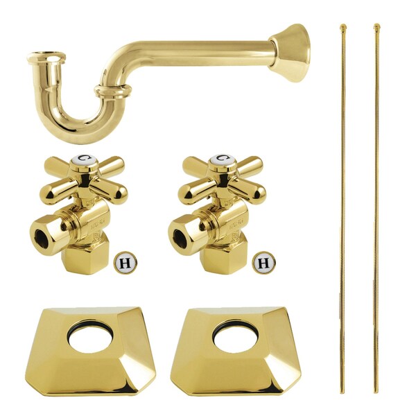 Kingston Brass Plumbing Sink Trim Kit with P-Trap, Polished Brass KPK130P2 - main