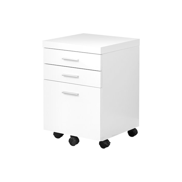 Homeroots 25" White Particle Board Filing Cabinet With Drawers 333351 - main