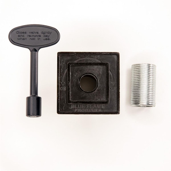 Palacedesigns 3 in. Universal Square Flange & Key, Black - 2 Piece PA3866097 - main